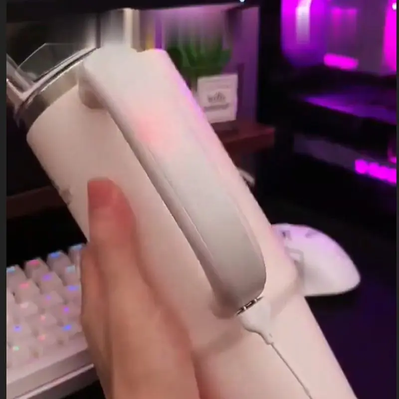 Creative Colored Luminous Handle For Stanley Water Cup 30/40oz Insulated Mug Accessories USB Magnetic Charging Anti Slip Handle
