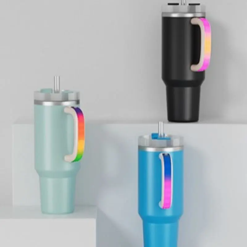 Creative Colored Luminous Handle For Stanley Water Cup 30/40oz Insulated Mug Accessories USB Magnetic Charging Anti Slip Handle