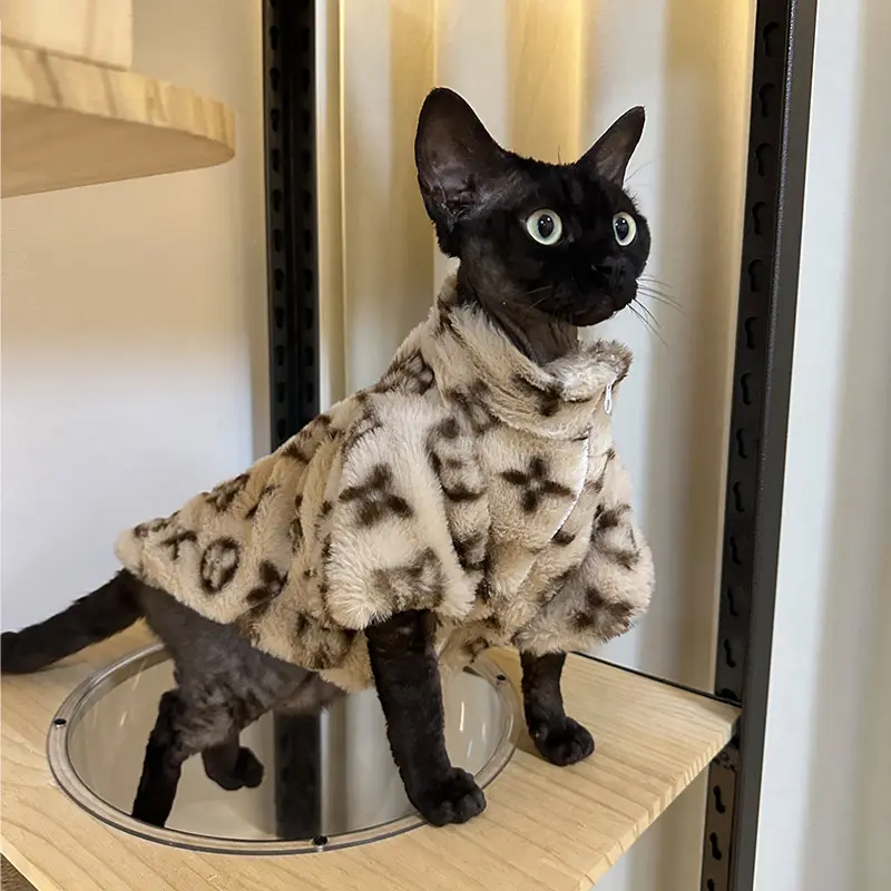 Winter Warm Dog Clothes Schnauzer Fah Bichon Teddy Small Medium Sized Dog Cat Smoked Leather Coat Warm Windproof Pet Clothing