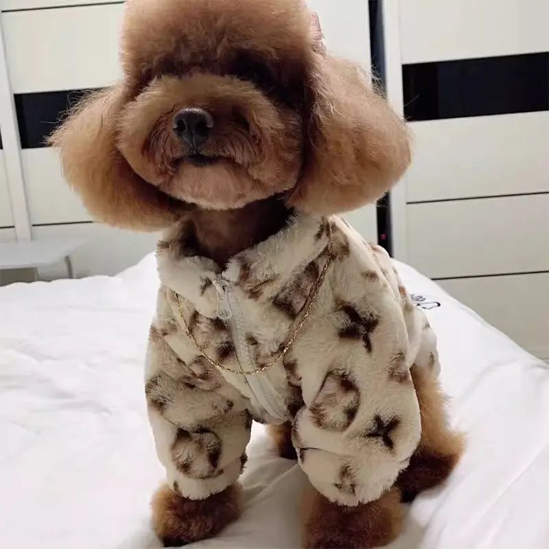 Winter Warm Dog Clothes Schnauzer Fah Bichon Teddy Small Medium Sized Dog Cat Smoked Leather Coat Warm Windproof Pet Clothing