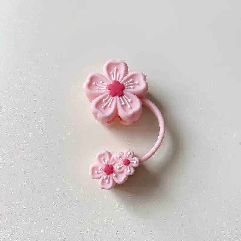 Cute Flower Straw Cover Cap For Stanley Cup 30 oz 40 oz Tumbler Accessories Kawaii Silicone Straw Toppers Tips  For 10mm Straws