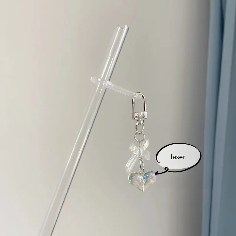 Cute Heart's Bow Straw Charm Accessories For Stanley Cup  30/40 oz Kawaii Pendent Chain Tumbler Decorating For 9 mm Straws
