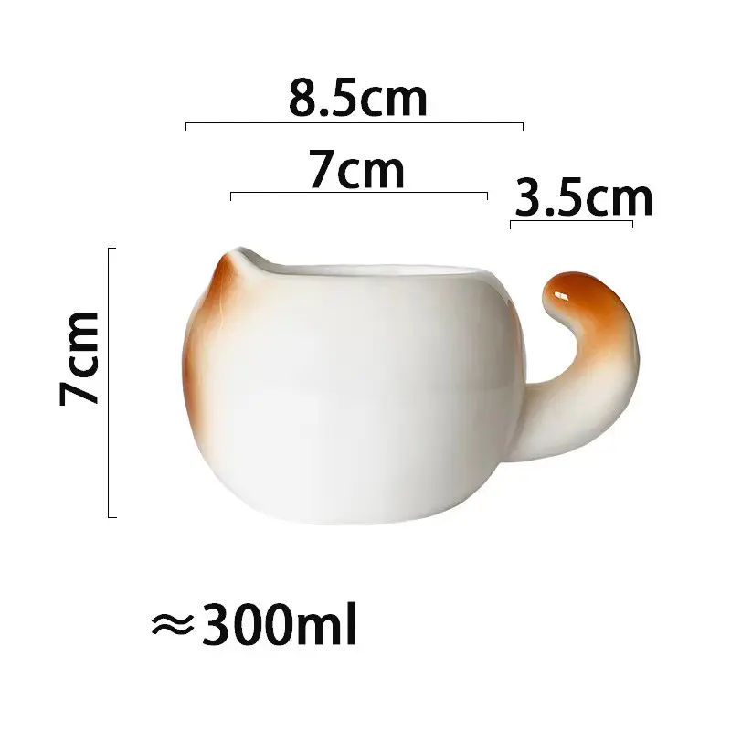 Cute Cat Coffee Cup 300ml Kawaii Ceramic Mug For Tea Milk Water Juice Mocha Lovers Breakfast Cup Birthday Gift For Women Men