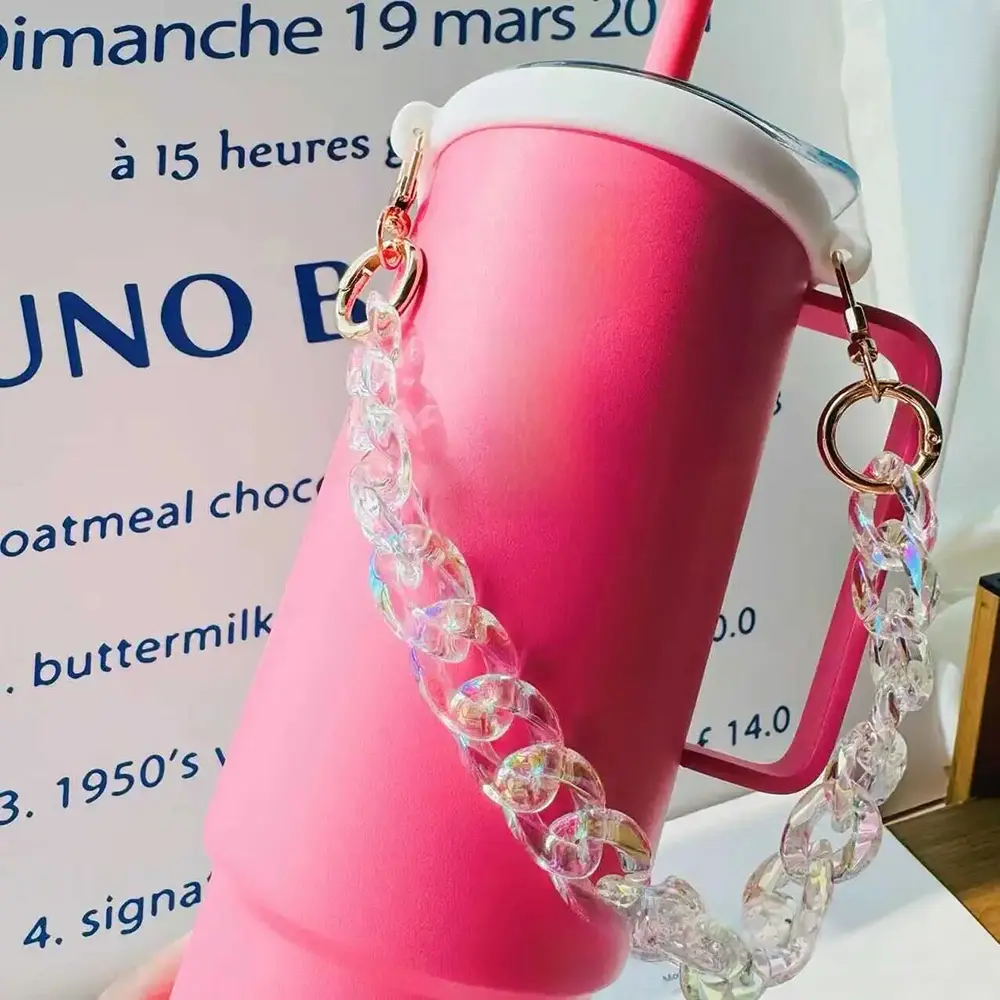 Luxury Chain Handle Strap Replacement For Stanley Cup 40/30 oz Accessories Tumbler Carrier Water Bottle Sling Holder With Strap