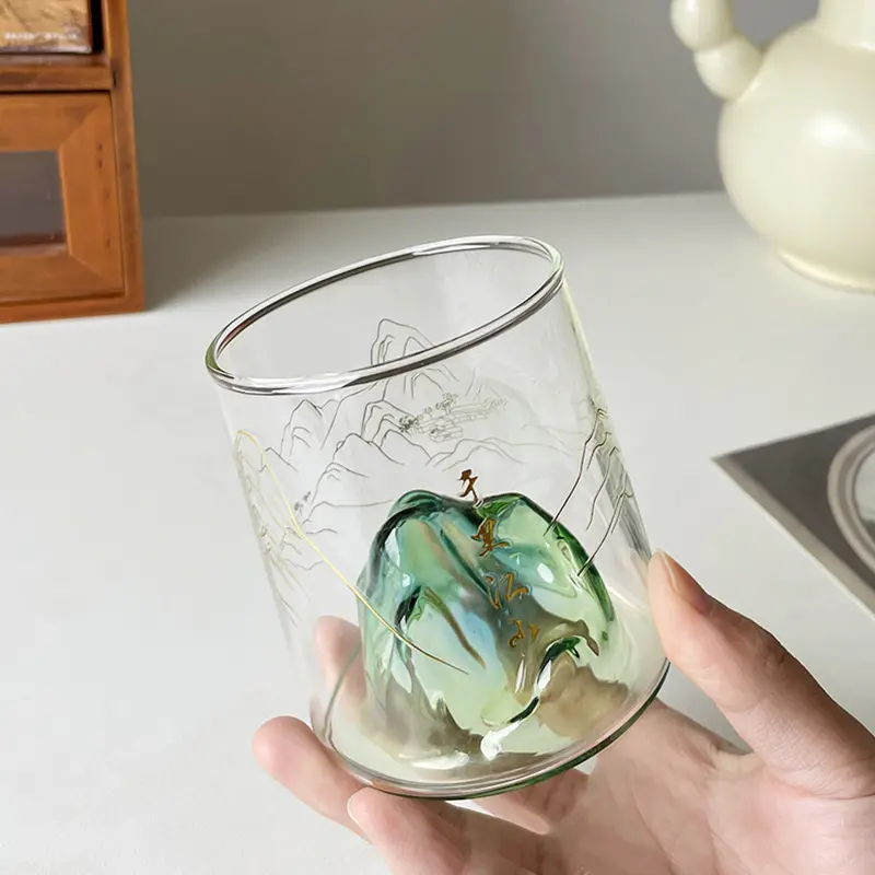 250ml Creative Glass Cup For Tea Coffee Milk Beer Wine Vintage Drink Glasses Clear Water Juice Heat Resistant Cup Birthday Gift