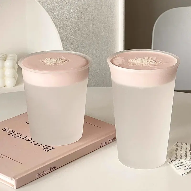 Cute Frosted Glass Cup For Home Simple Glass Coffee Cup Tumbler For Wine Juice Tea Whiskey Espresso 365ml Drinking Glasses Gift