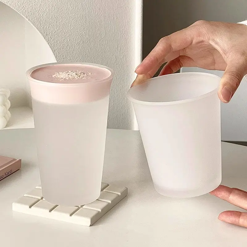 Cute Frosted Glass Cup For Home Simple Glass Coffee Cup Tumbler For Wine Juice Tea Whiskey Espresso 365ml Drinking Glasses Gift
