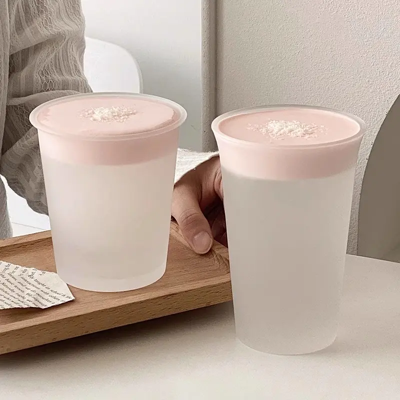 Cute Frosted Glass Cup For Home Simple Glass Coffee Cup Tumbler For Wine Juice Tea Whiskey Espresso 365ml Drinking Glasses Gift