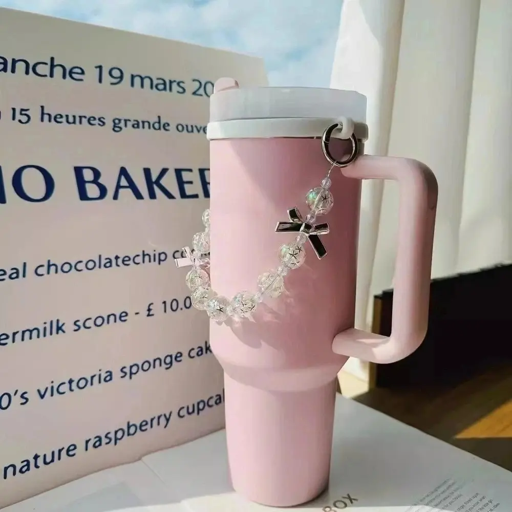 Luxury Beads Water Bottle Carrier Tumbler Handle Strap For Stanley Cup 40/30 oz Accessories Thermos Cups Sling Holder With Strap