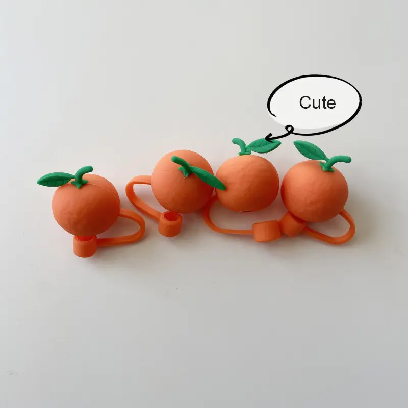 Cute Straw Topper Kawaii Silicone Straw Covers Cap For Tumblers Drinking Straw Cover 7 8mm Water Bottle Cups Accessories 1 PC