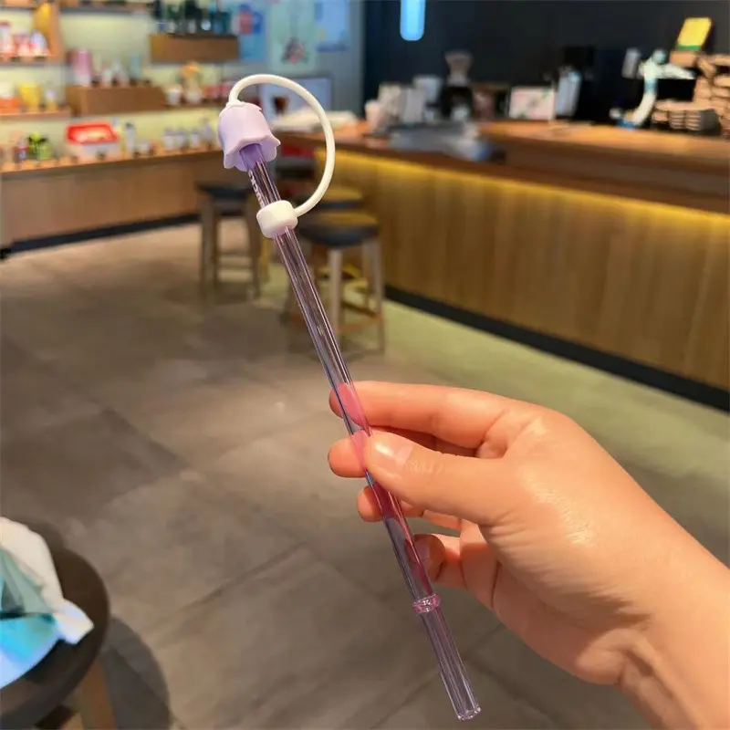 Kawaii Cherry Straw Cover Dust Cap Silicone Cute Straw Toppers For Tumbler Drinking Charm Decoration Cover For 8mm Straws 1 PC