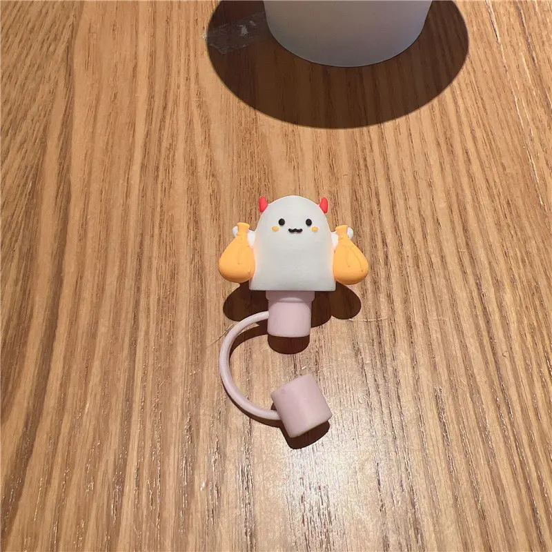 Kawaii Cherry Straw Cover Dust Cap Silicone Cute Straw Toppers For Tumbler Drinking Charm Decoration Cover For 8mm Straws 1 PC