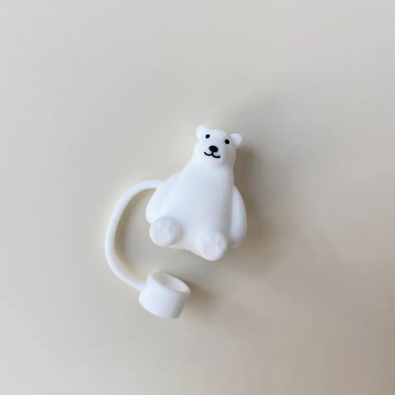 Cute Animal Straw Covers Cap For Stanley Cup Accessories Kawaii Silicone Straw Toppers 40oz 30oz Tumbler Cover For 10mm Straws