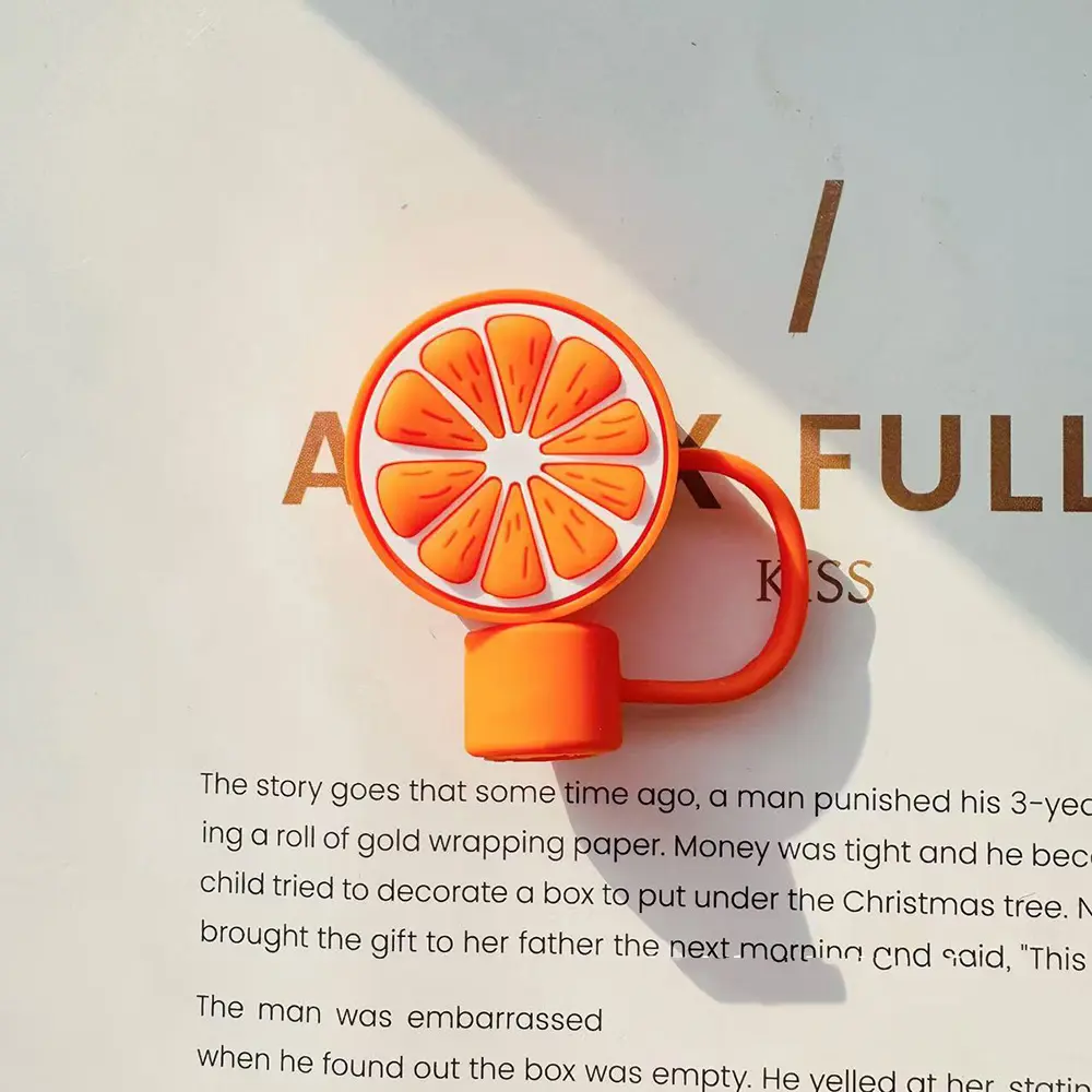 Cute Lemon Straw Covers Kawaii Silicone Straw Toppers For Stanley Cup Dust Proof Straws Cap Tumbler Accessories For 10mm Straw