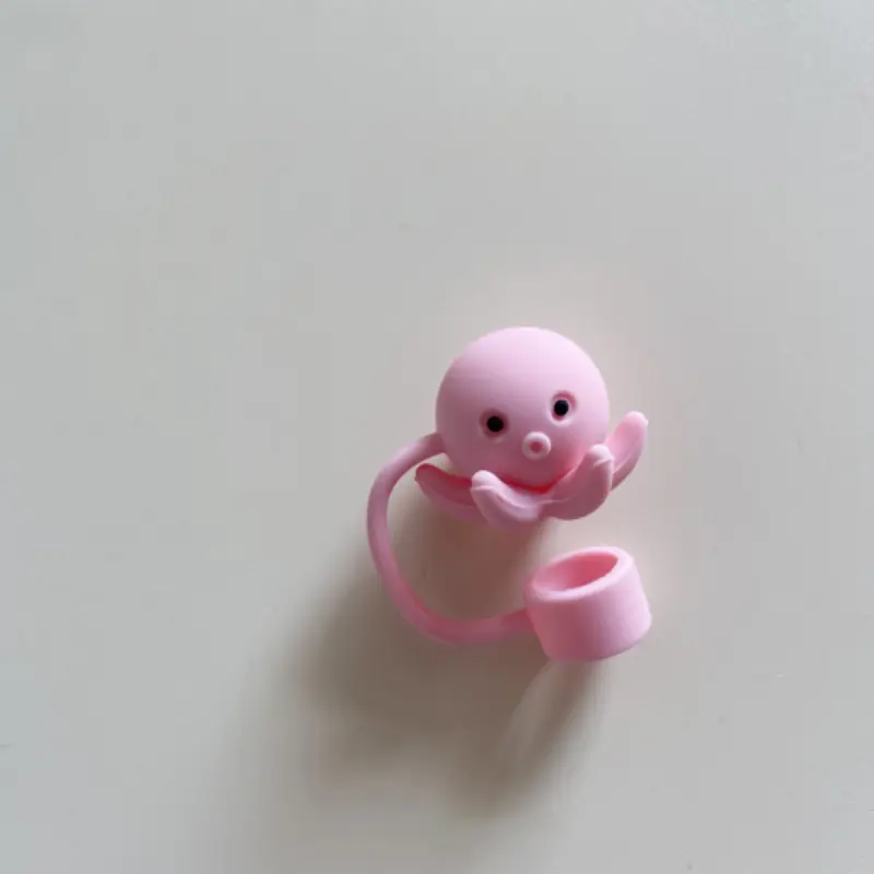 Cute Animal Straw Covers Cap For Stanley Cup Accessories Kawaii Silicone Straw Toppers 40oz 30oz Tumbler Cover For 10mm Straws