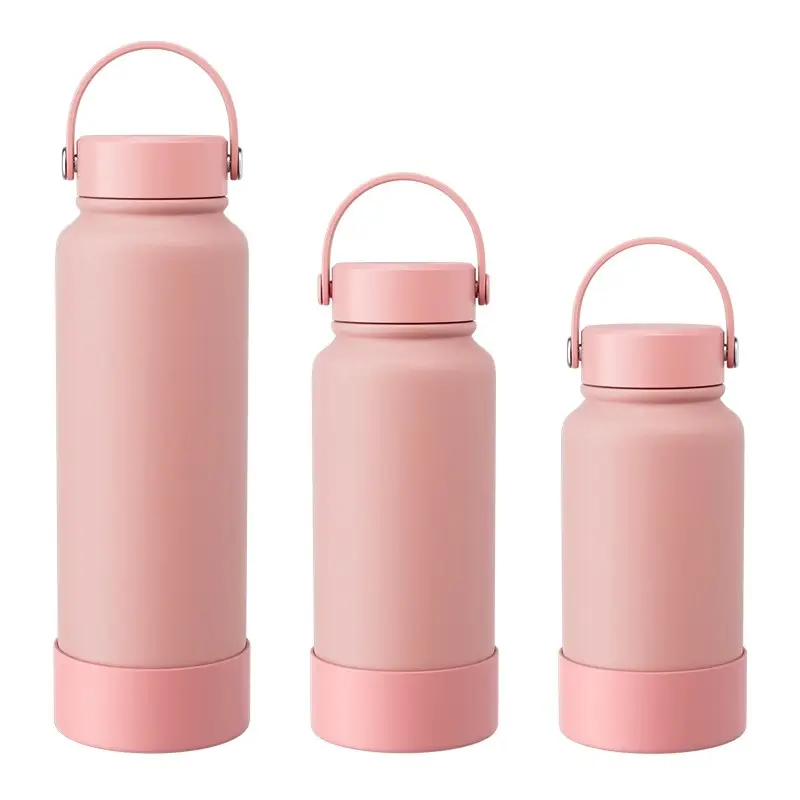 650/1000/1150ml Cute Thermos Bottle Large Tumbler With Handle Stainless Steel 304 Thermal Cup Portable Sport Water Bottle Gift