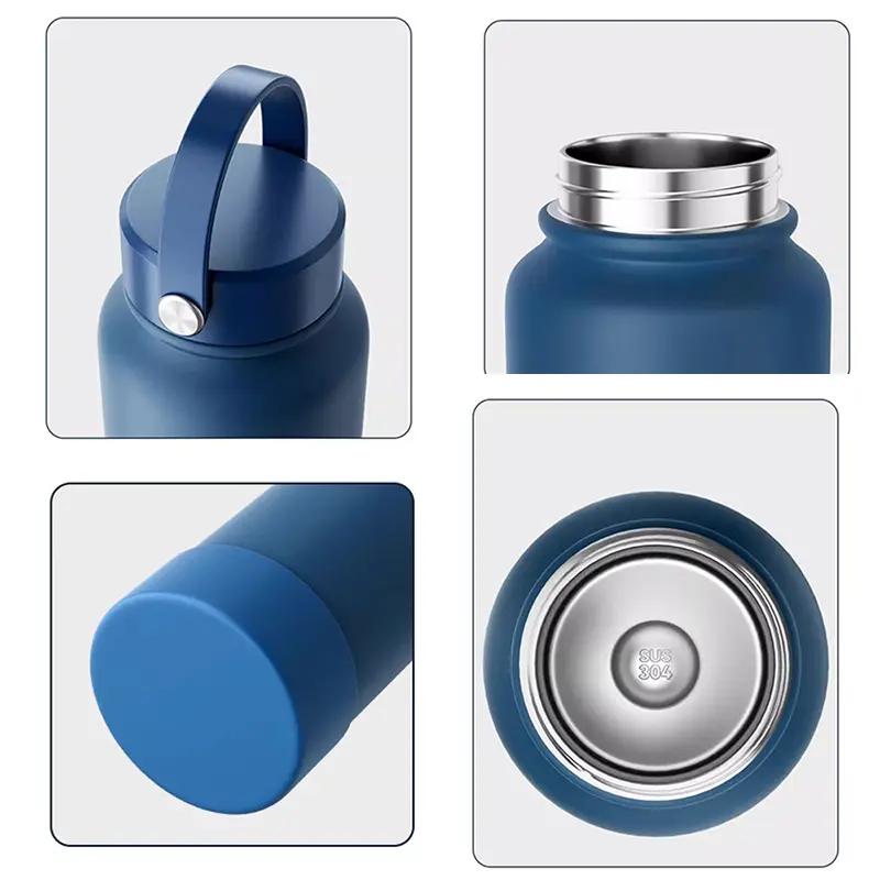 650/1000/1150ml Cute Thermos Bottle Large Tumbler With Handle Stainless Steel 304 Thermal Cup Portable Sport Water Bottle Gift