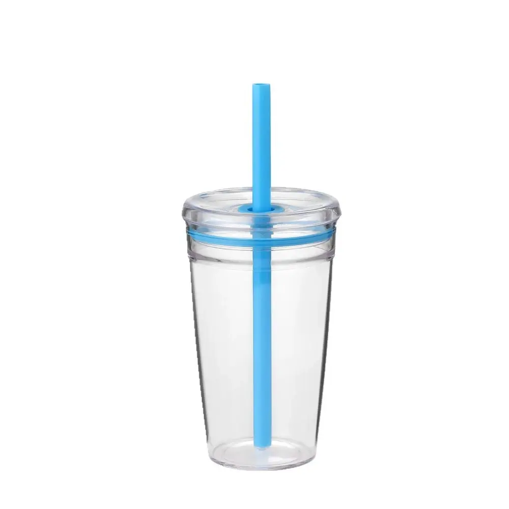 450ml Cute Water Bottle Simple Tumbler Plastic Clear Straw Water Cup Outdoor Office Cold Drink Bottles Coffee Milk Juice Ice Cup