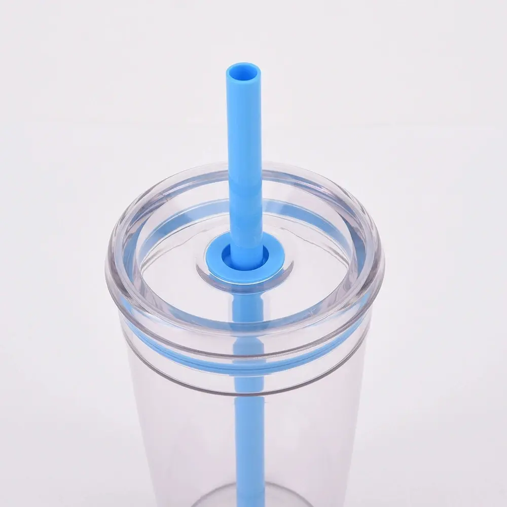 450ml Cute Water Bottle Simple Tumbler Plastic Clear Straw Water Cup Outdoor Office Cold Drink Bottles Coffee Milk Juice Ice Cup