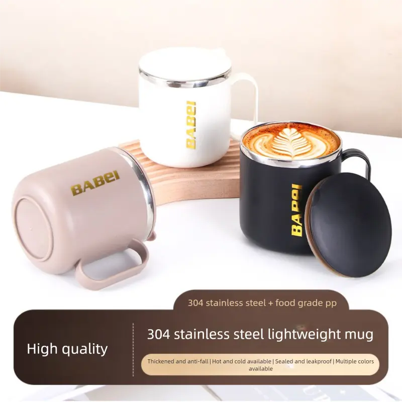 Stainless Steel Cup Hot Cold Coffee Mug Tea Cup Double-Layered Coffee Cups 400ml Vacuum Flask Water Matcha Beverage Container