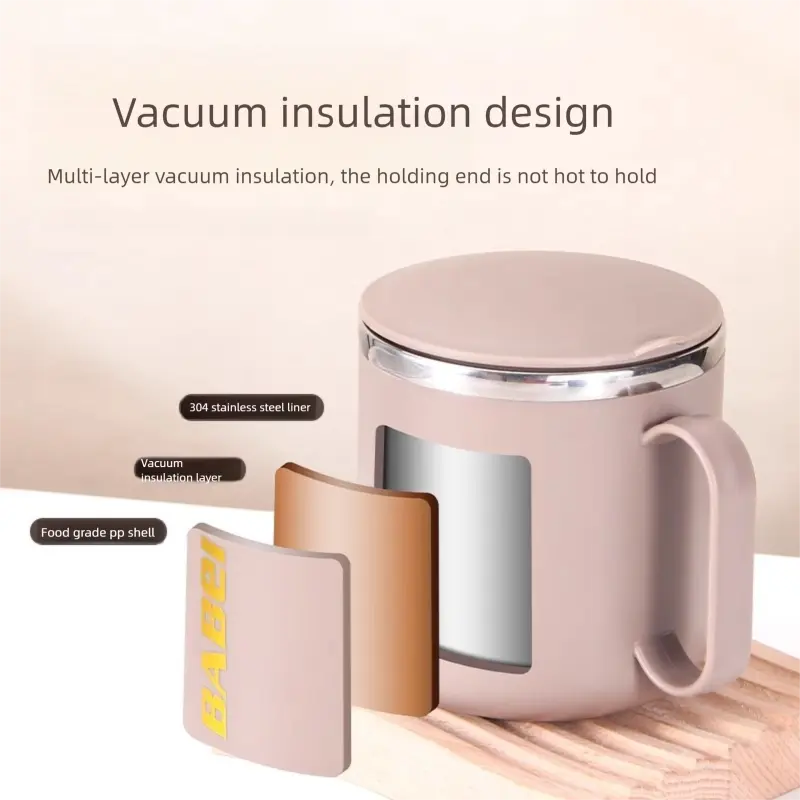 Stainless Steel Cup Hot Cold Coffee Mug Tea Cup Double-Layered Coffee Cups 400ml Vacuum Flask Water Matcha Beverage Container