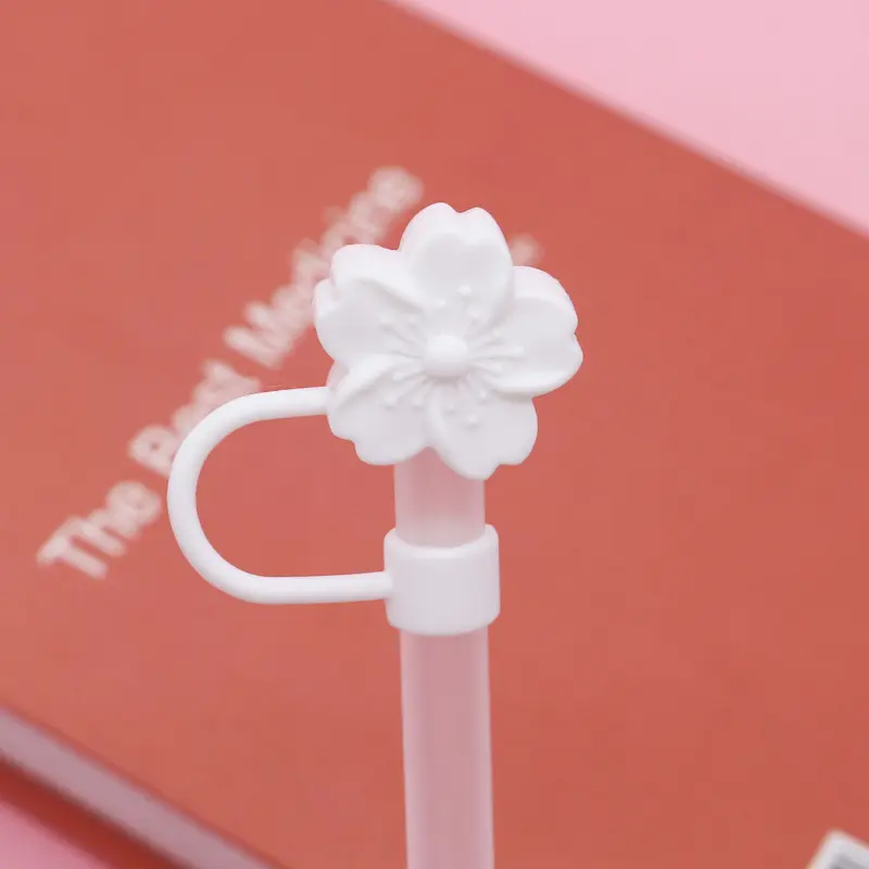 Cute Cherry Straw Cover Cap For Stanley Cups Flower Silicone Straw Toppers For Stanley 40 Oz Tumbler Accessories Straw Tip Cover