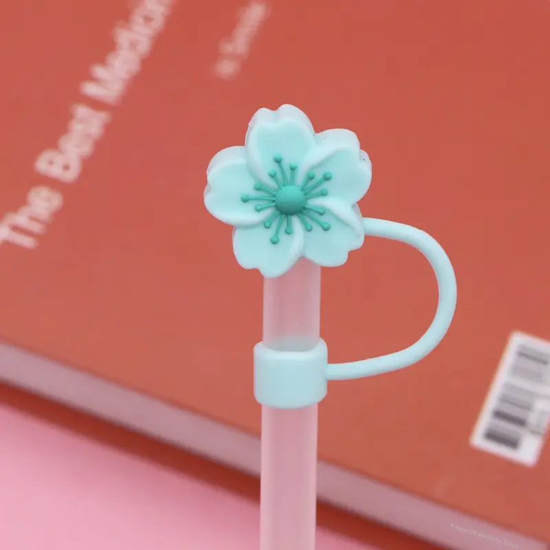 Cute Cherry Straw Cover Cap For Stanley Cups Flower Silicone Straw Toppers For Stanley 40 Oz Tumbler Accessories Straw Tip Cover