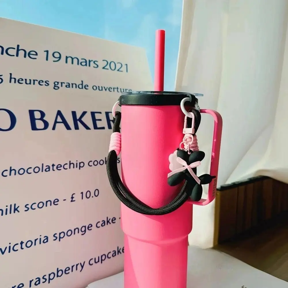 Luxury Cat Claw Puppy Tumbler Handle Strap Holder Cute Water Bottle Handle Grip Hanging Lanyard For 6-10cm Cup Mouth