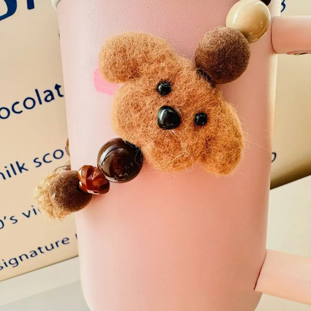 Cute Puppy Beads Handle Strap For Stanley Cup 30/40 oz Tumbler Accessories Kawaii Water Bottle Carrier Sling Holder With Strap