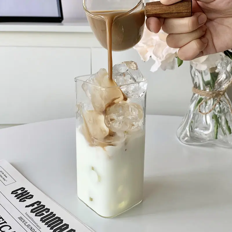 250/400/480ml Korean Glass Cup Iced Coffee Bubble Tea Milk Beer Drinking Glasses Clear Simple Water Juice Cup Mug Drinkware Gift