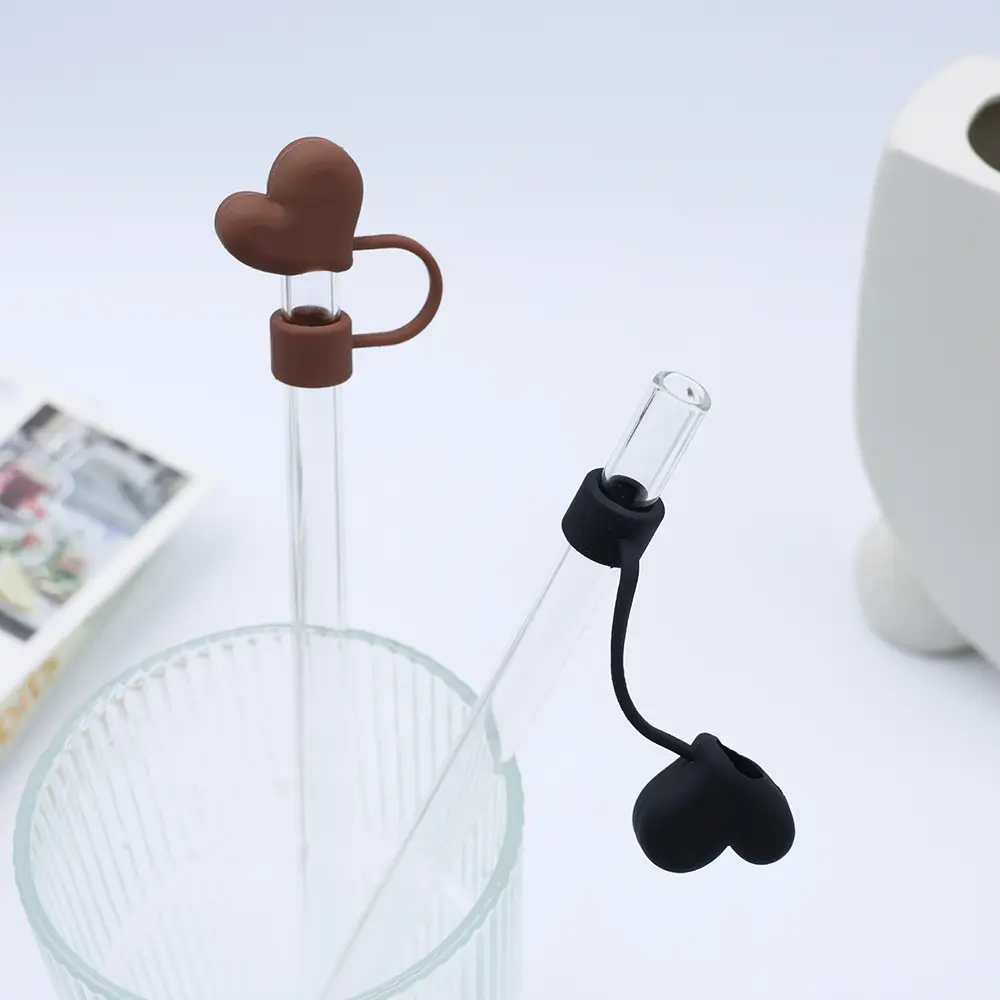Kawaii Hearts Straw Covers Cap Cute Silicone Straw Toppers For Stanley Cup 10mm Dust Proof Straws Cap Tip Tumbler Accessories