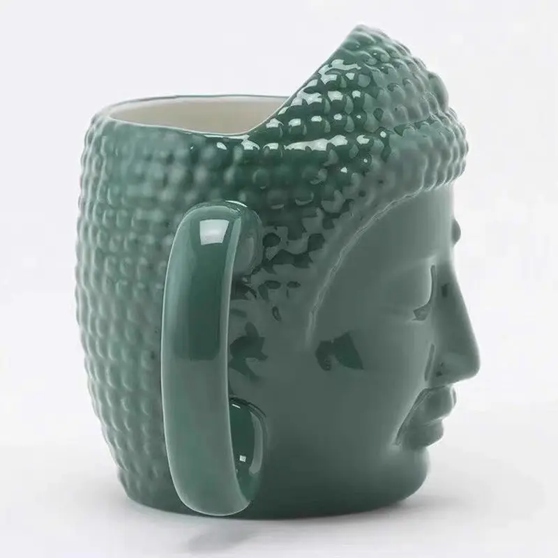 Buddha Porcelain Mug Mug Coffee Mug Buddha Head Mug Water Cup Gift Cup Creative Coffee Cup Desktop Decoration Accessories