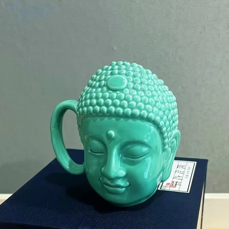 Buddha Porcelain Mug Mug Coffee Mug Buddha Head Mug Water Cup Gift Cup Creative Coffee Cup Desktop Decoration Accessories