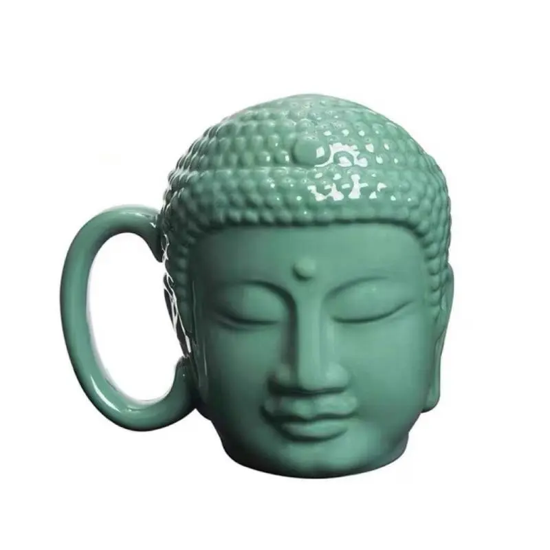 Buddha Porcelain Mug Mug Coffee Mug Buddha Head Mug Water Cup Gift Cup Creative Coffee Cup Desktop Decoration Accessories
