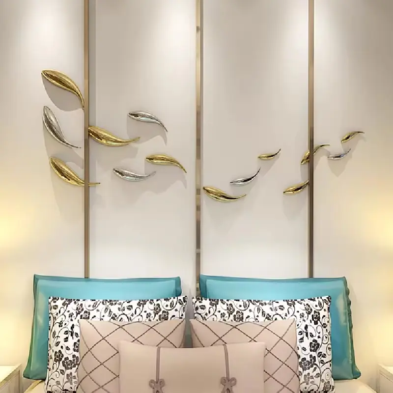 Creative Three-dimensional Fish Wall Decorative Wall Without Perforated Decorations Living Room TV Background Wall Sofa Pendant