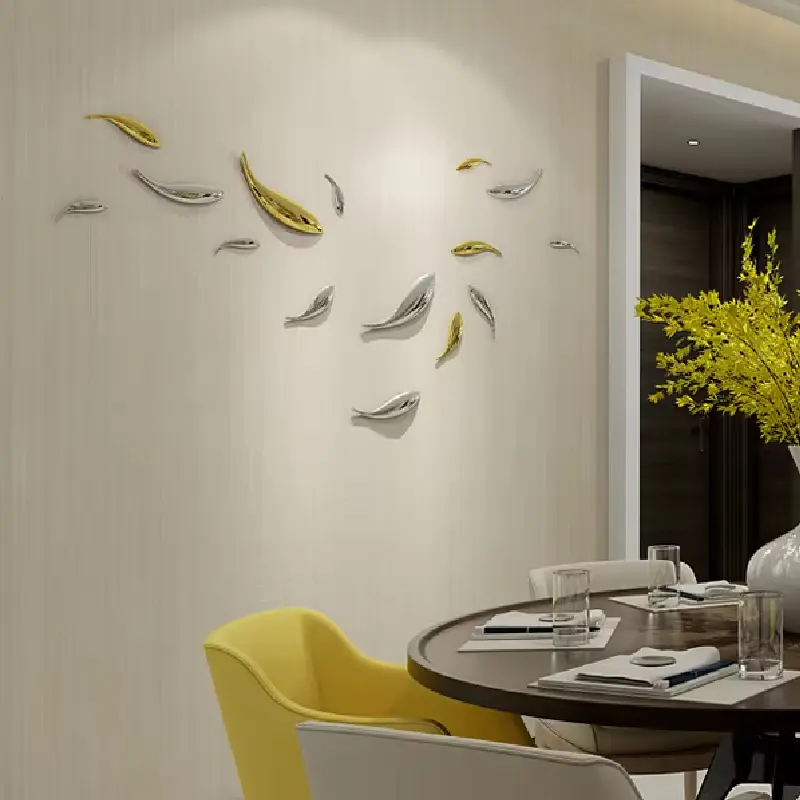 Creative Three-dimensional Fish Wall Decorative Wall Without Perforated Decorations Living Room TV Background Wall Sofa Pendant