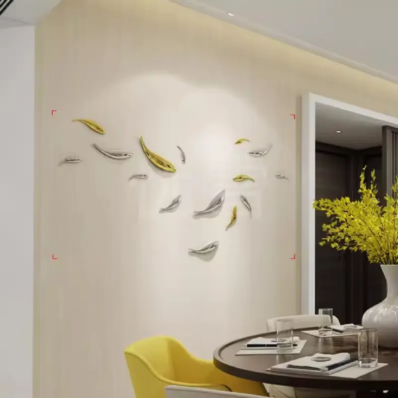 Creative Three-dimensional Fish Wall Decorative Wall Without Perforated Decorations Living Room TV Background Wall Sofa Pendant