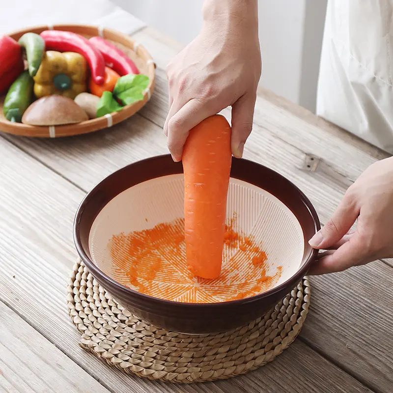 Japanese Style Ceramic Grinding Bowl Complementary Food Tool Yam Sesame Ceramic Grinding Bowl Household Kitchen Utensils