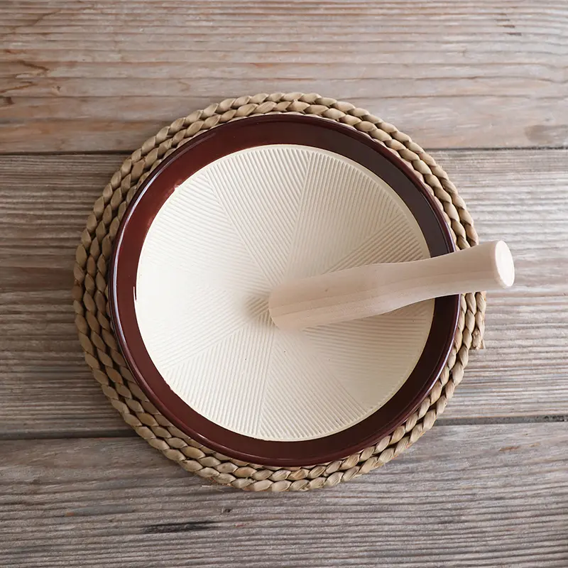 Japanese Style Ceramic Grinding Bowl Complementary Food Tool Yam Sesame Ceramic Grinding Bowl Household Kitchen Utensils
