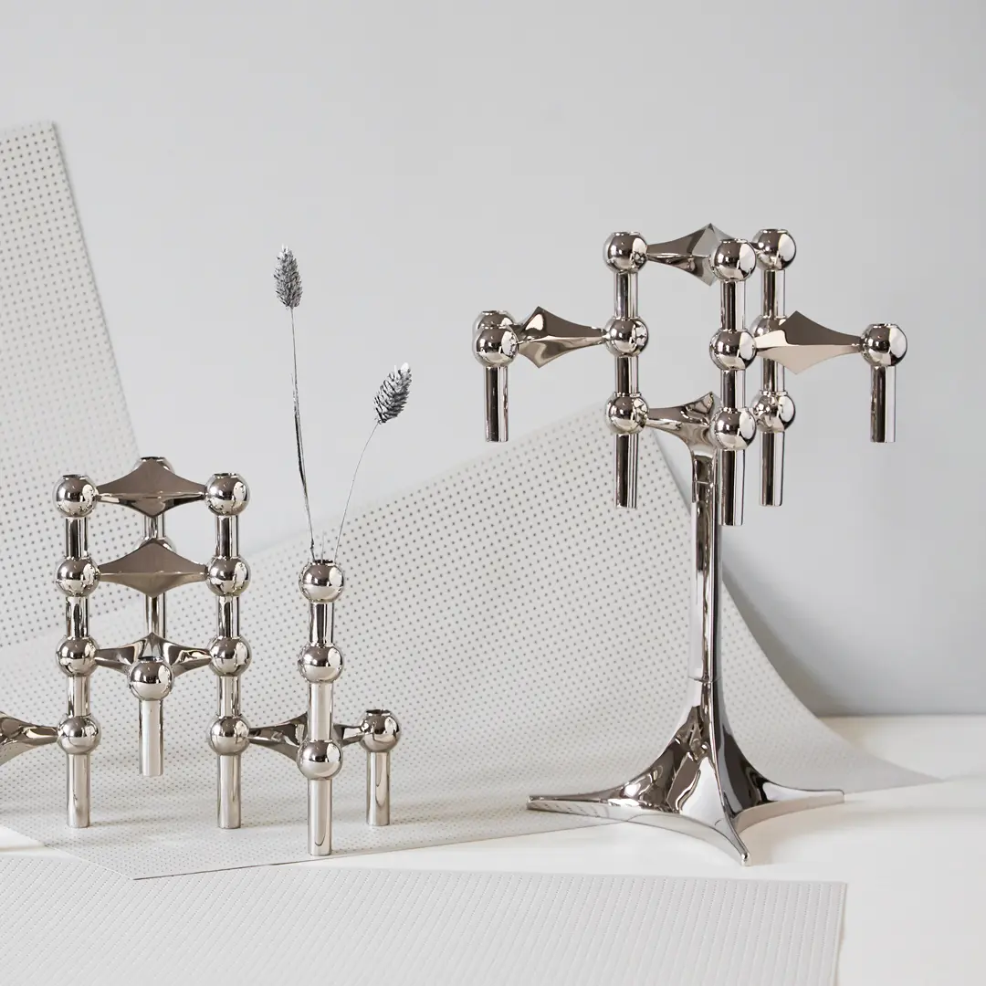 Gold molecular candlestick ornaments molecular structure metal candlestick living room ornaments gifts home decor candlestick