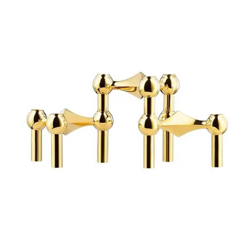 Gold molecular candlestick ornaments molecular structure metal candlestick living room ornaments gifts home decor candlestick