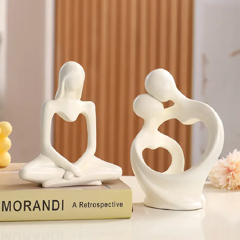 Nordic Abstract Art Figure Ornaments Creative Couple Wine Cabinet TV Cabinet Bedroom Figure Statue Modern Home Decoration Gift