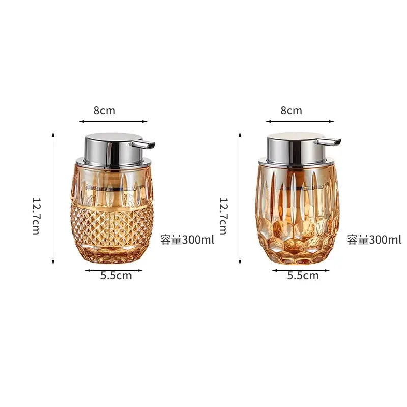Transparent Glass Foaming Emulsion Bottle Bathroom Hand Sanitizer Shower Gel Bottle Press Soap Dispenser Bathroom Decoration