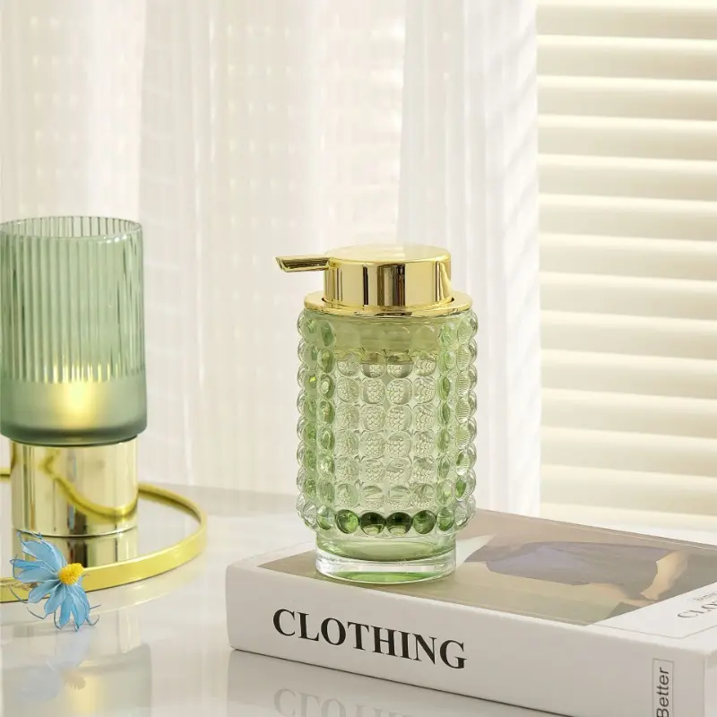 Luxury Glass Emulsion Hand Sanitizer Bottle Press Soap Bottle Shampoo Shower Gel Bottled Home Bathroom Decoration Accessories