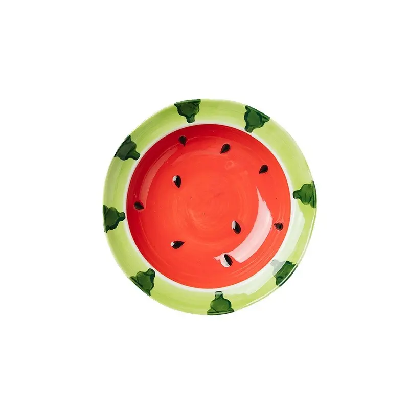 Watermelon Ceramic Tableware Bowls and Cups Lovely Tableware Kitchen Supplies Hand-painted Table Tableware Decorative Plate