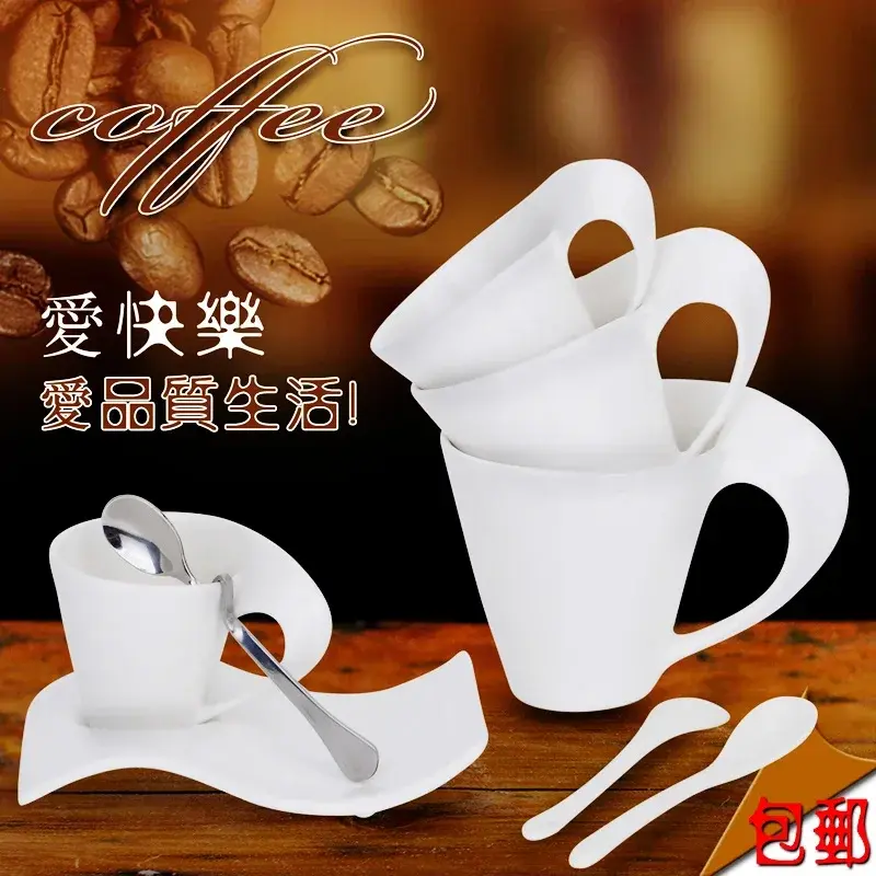 Espresso Cup Ceramic Mug with Spoon and Cup Holder Kitchen Bar Supplies Continental Set Mug Home Living Room Decor Wine Set