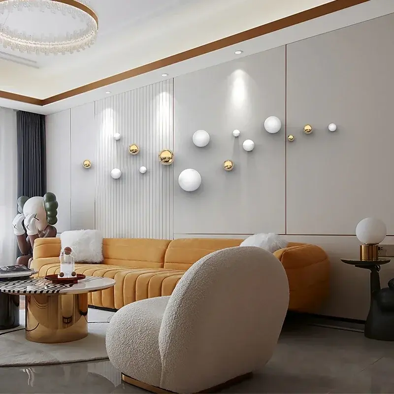 Three-dimensional Resin Background Wall Decorative Ball Nordic Home Accessories Hotel Commercial Space Shop Wall Decoration Ball