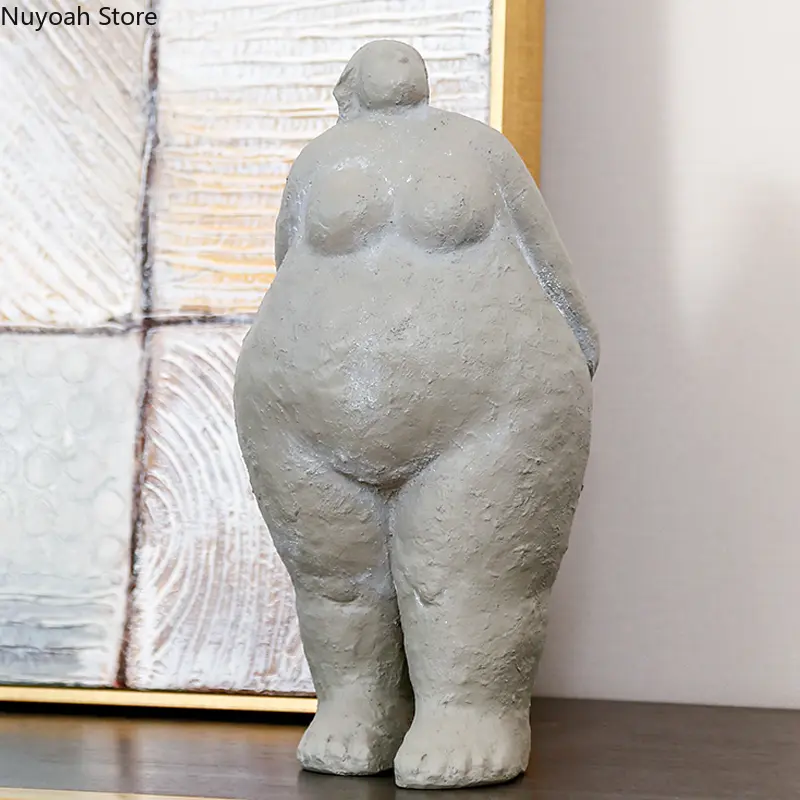 Creative Fat Woman Decoration Resin Abstract Character Artwork Statue Decoration Living Room Home Decoration Accessories Crafts