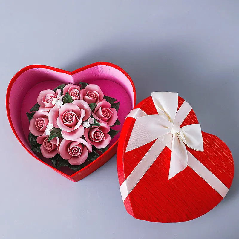 Ceramic Handmade Rose Ornament Home Decoration Handmade Ceramic Flower Ornament Living Room Flower Crafts Wedding Decoration