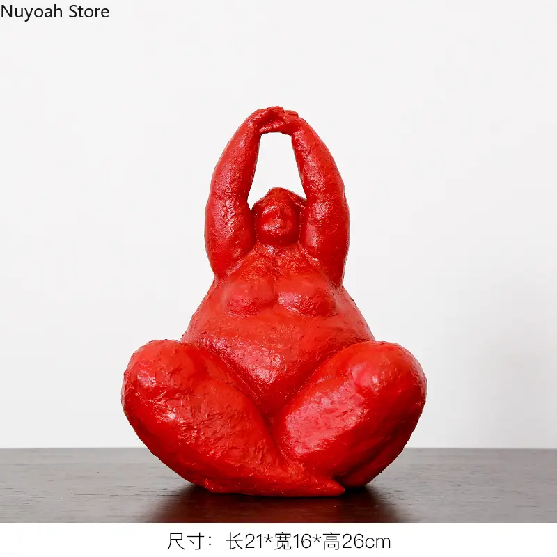 Creative Fat Woman Decoration Resin Abstract Character Artwork Statue Decoration Living Room Home Decoration Accessories Crafts